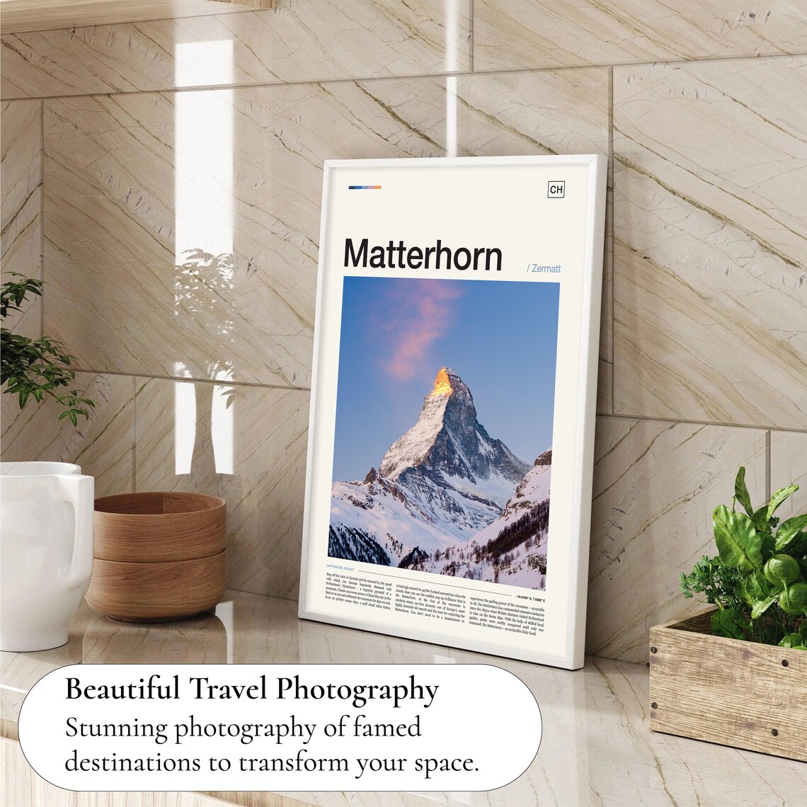 Matterhorn Travel Poster, Mountain Landscape - Image 4