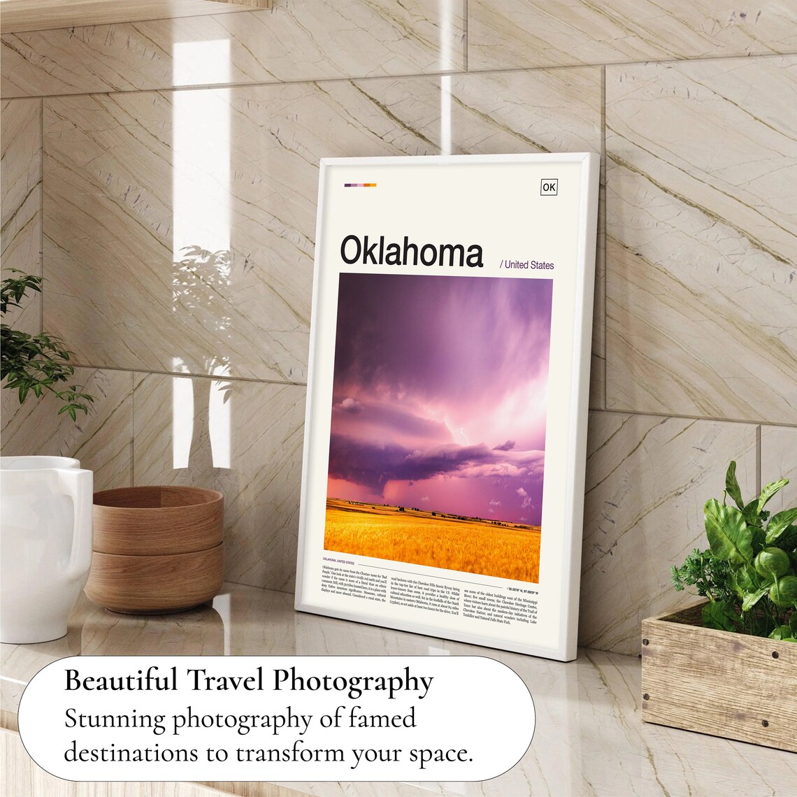 Oklahoma Travel Poster, State Wall Art Print - Image 4