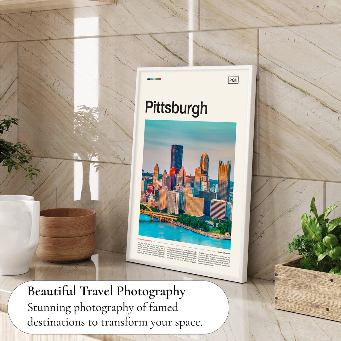 Pittsburgh Pennsylvania Sunset Skyline Rivers Downtown Photo Poster - Image 4