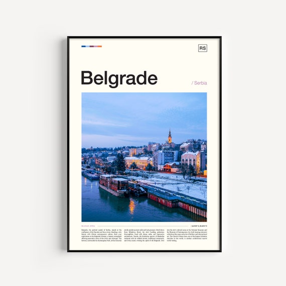 Belgrade Travel Poster, Serbia Wall Art Print