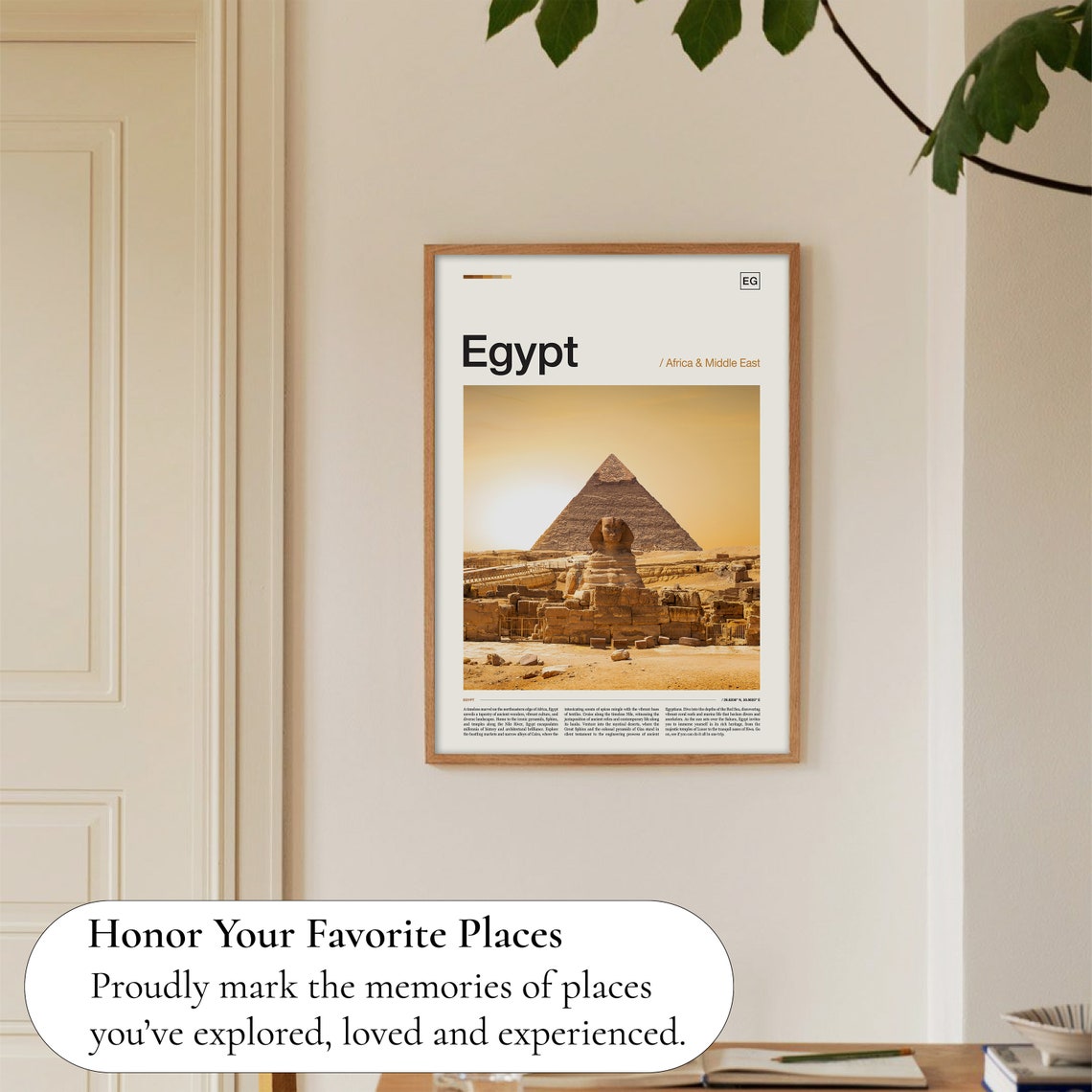Egypt Sphinx Giza Pyramid Golden Desert Sunset Scenic Photo Poster - Image 5
