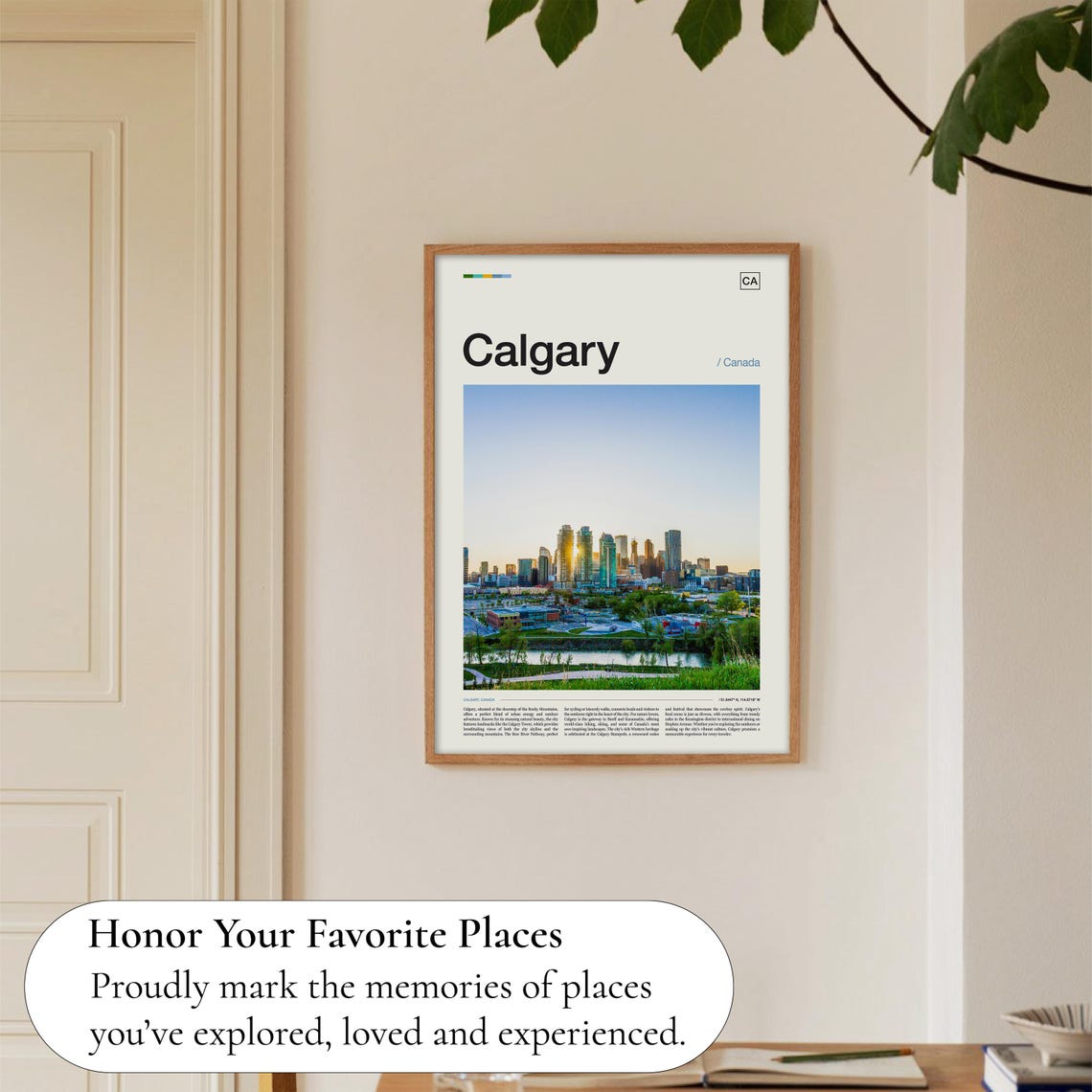 Calgary Canada Downtown Skyline At Sunset City Travel Poster - Image 5