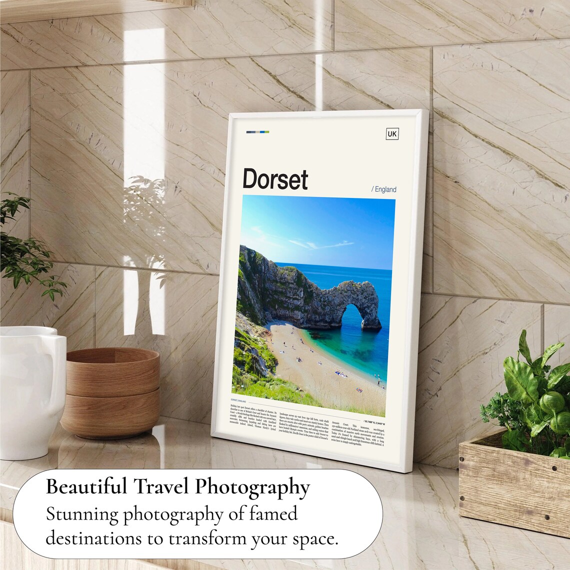 Dorset England Durdle Door Limestone Arch Beach Photo Travel Poster - Image 4