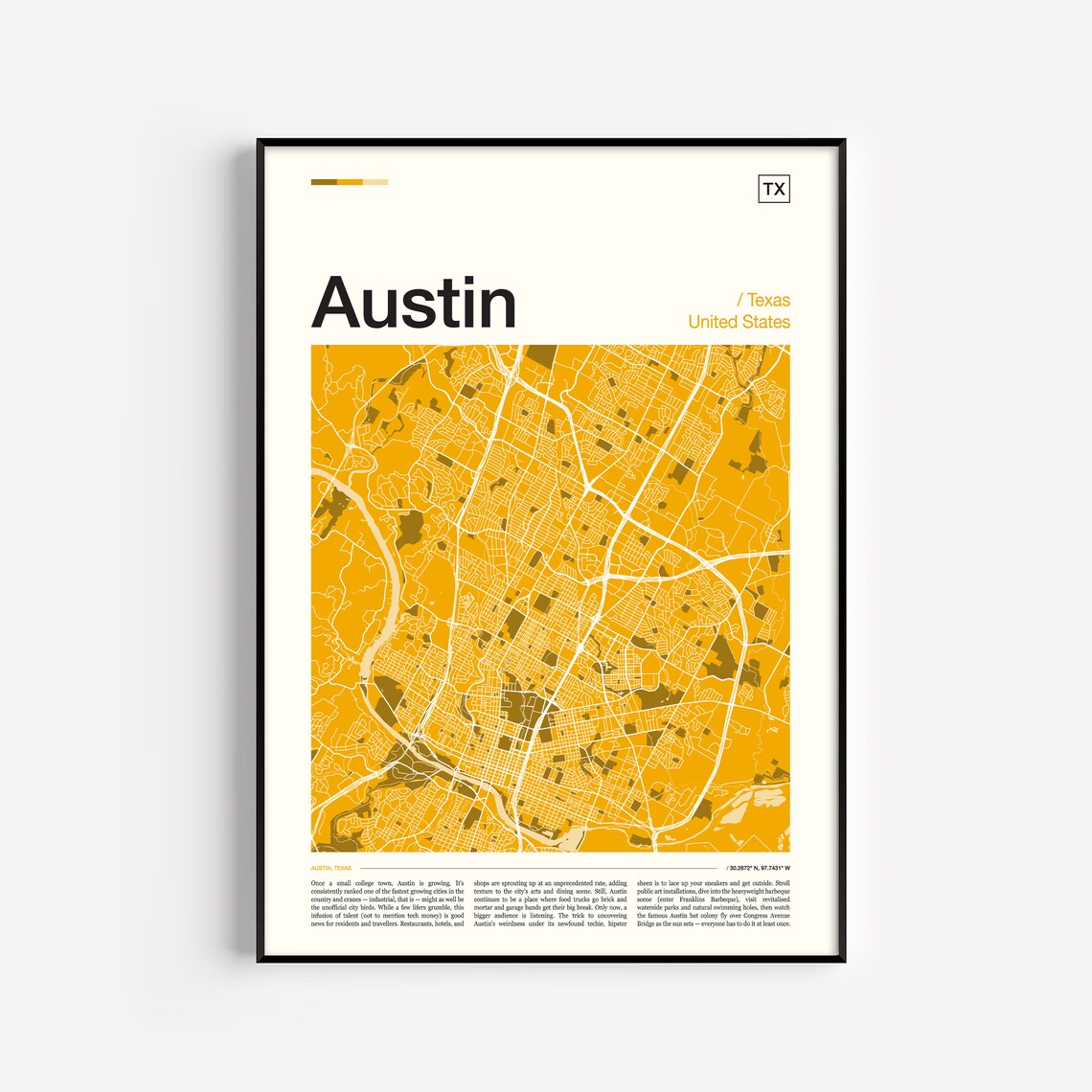 Austin Map Print, Austin Travel Poster