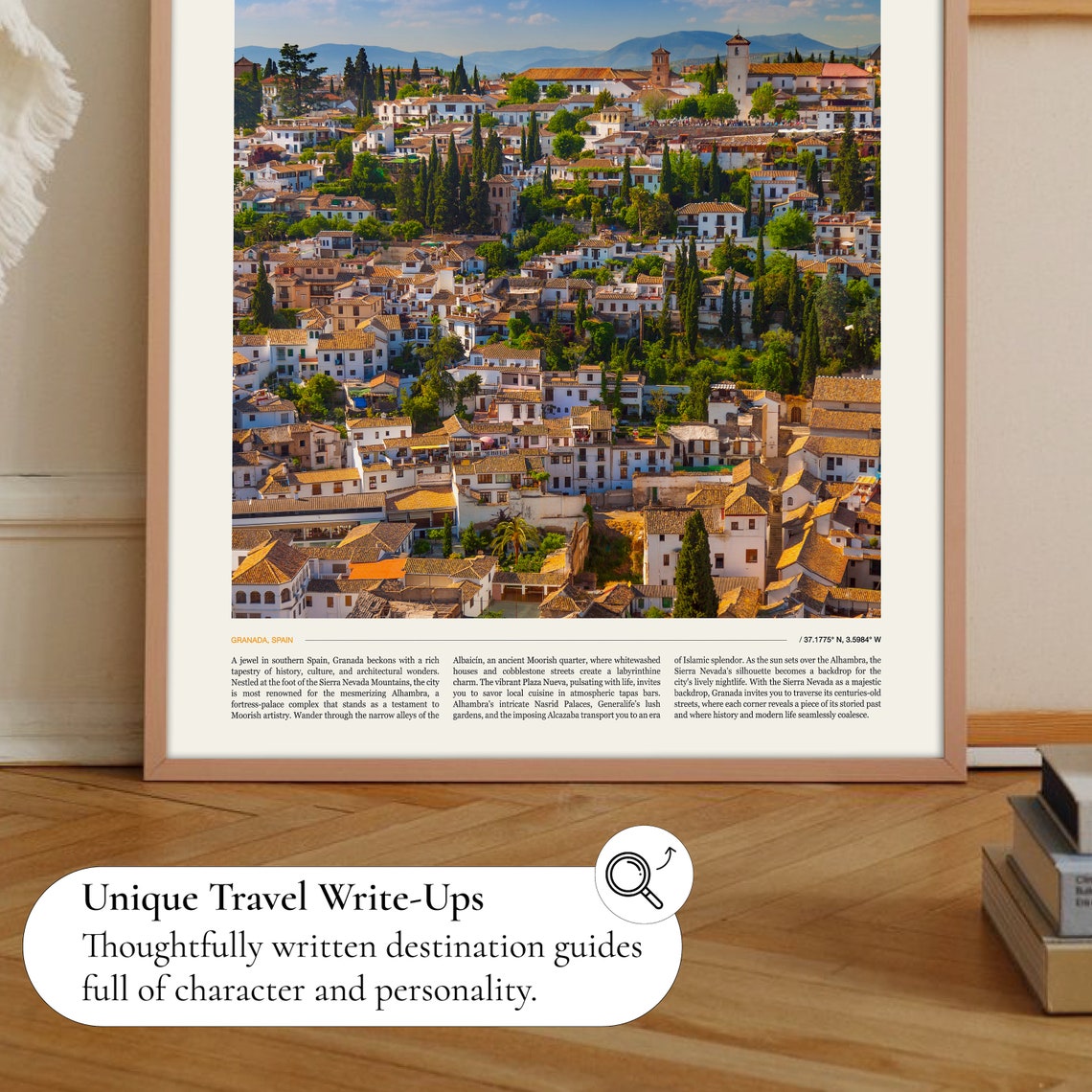 Granada Spain Old Town Rooftops Mountain View Scenic Photo Poster - Image 3