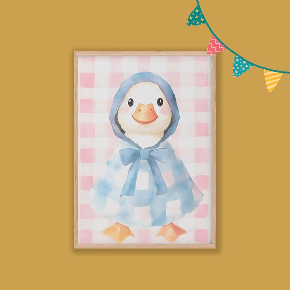Duck Nursery Decor Baby Room Wall Art Nursery Decor Prints Animal Boho Kids Room Decor Instant Playroom Print