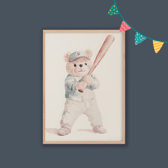 Bear Nursery Decor Baby Room Wall Art Nursery Decor Prints Animal Boho Kids Room Decor Instant Playroom Print