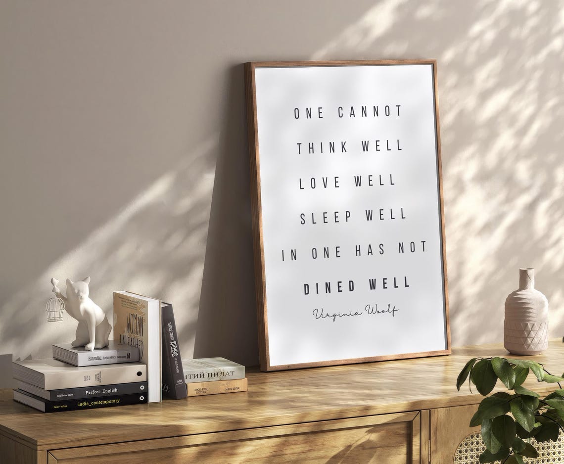 Virginia Woolf Dined Well Quote Minimalist Literary Art Poster - Image 2
