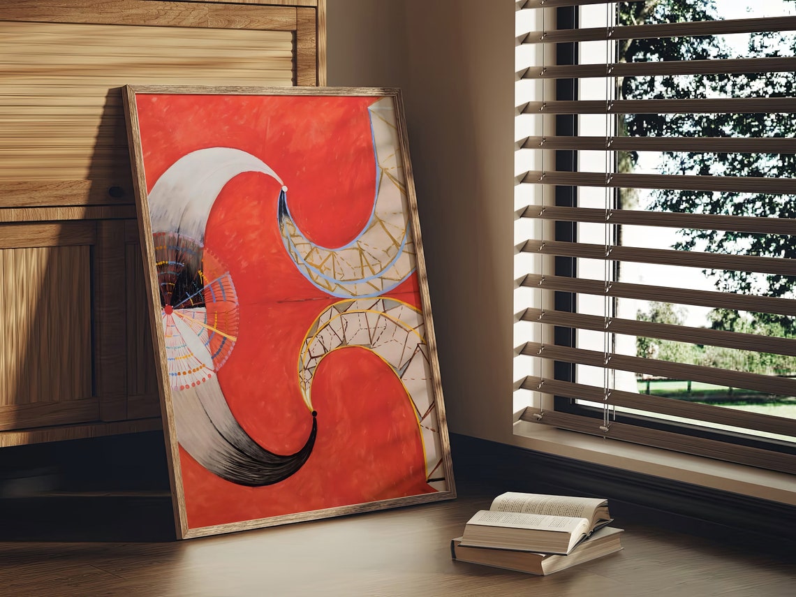 Hilma af Klint The Swan No 9 Red Crescent Bold Abstract Poster