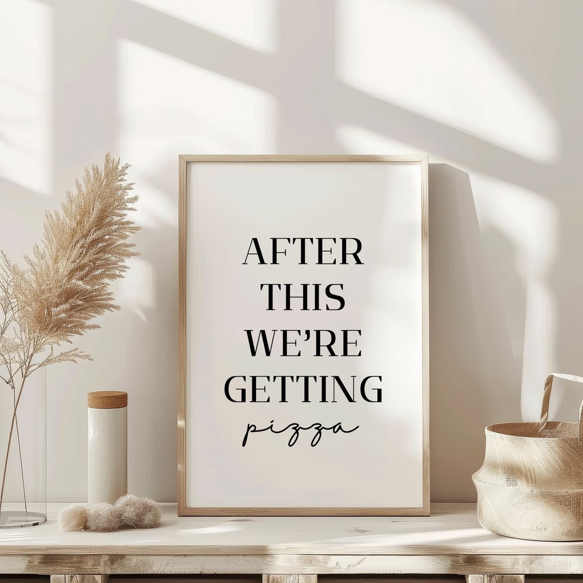After This Were Getting Pizza Funny Minimalist Quote Art Poster - Image 2