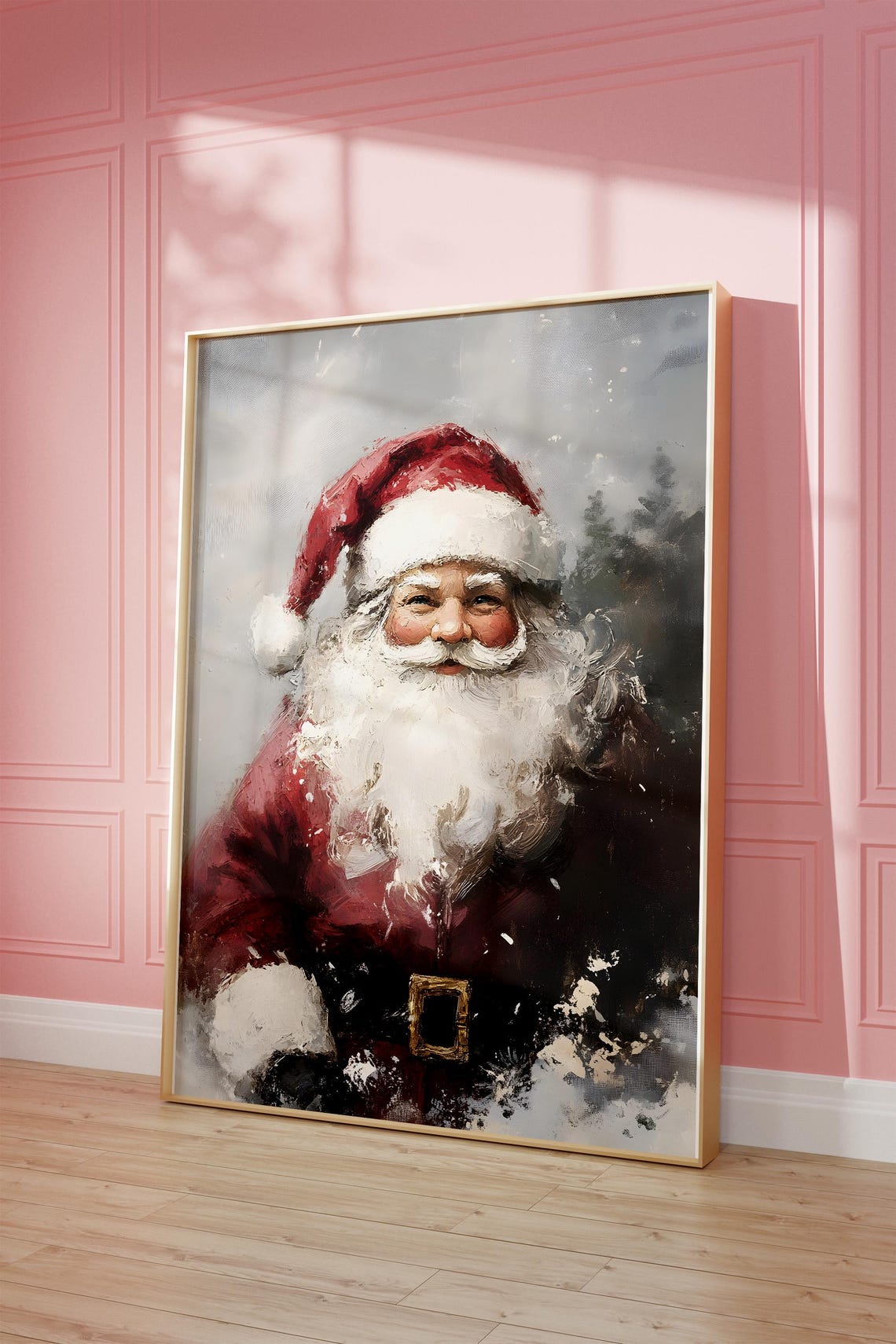 Vintage Santa Claus Portrait With Snowy Beard Christmas Poster - Image 3
