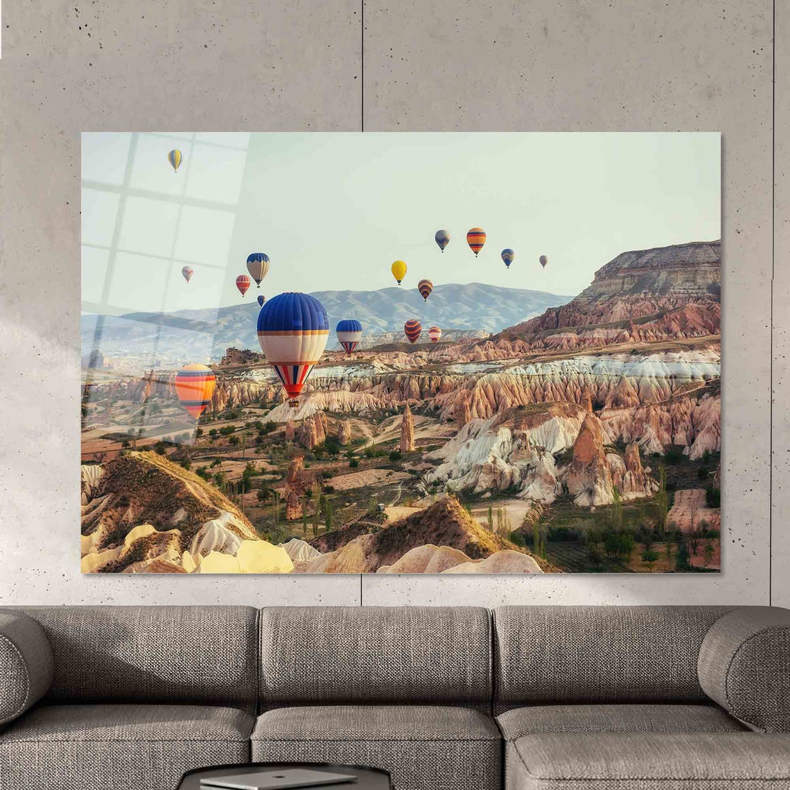 Hot Air Balloons Over Cappadocia Turkey Rocky Valley Landscape Poster - Image 2