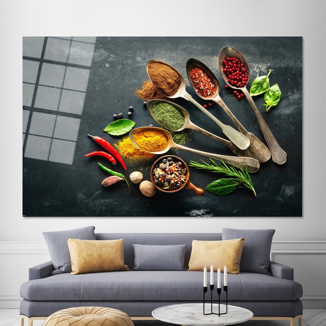 Spices Wall Art Indian Spices Wall Art 3d Wall Art Art Tempered Glass Spices Wallpaper Poster Gifts Kitchen Wall Art - Image 2