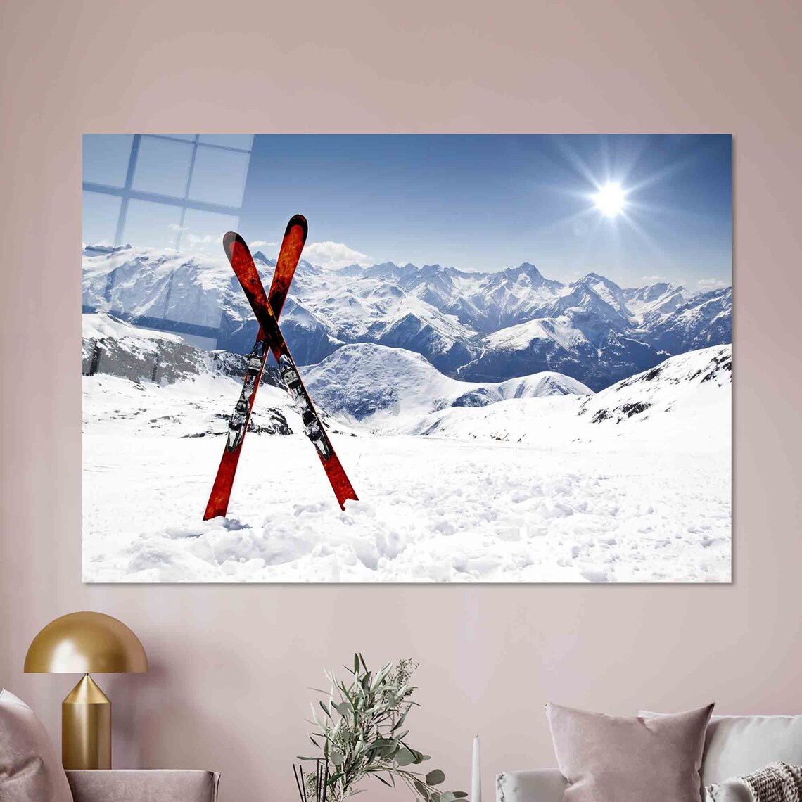Winter Mountain Skiing Wall Art, Landscape Print - Image 2