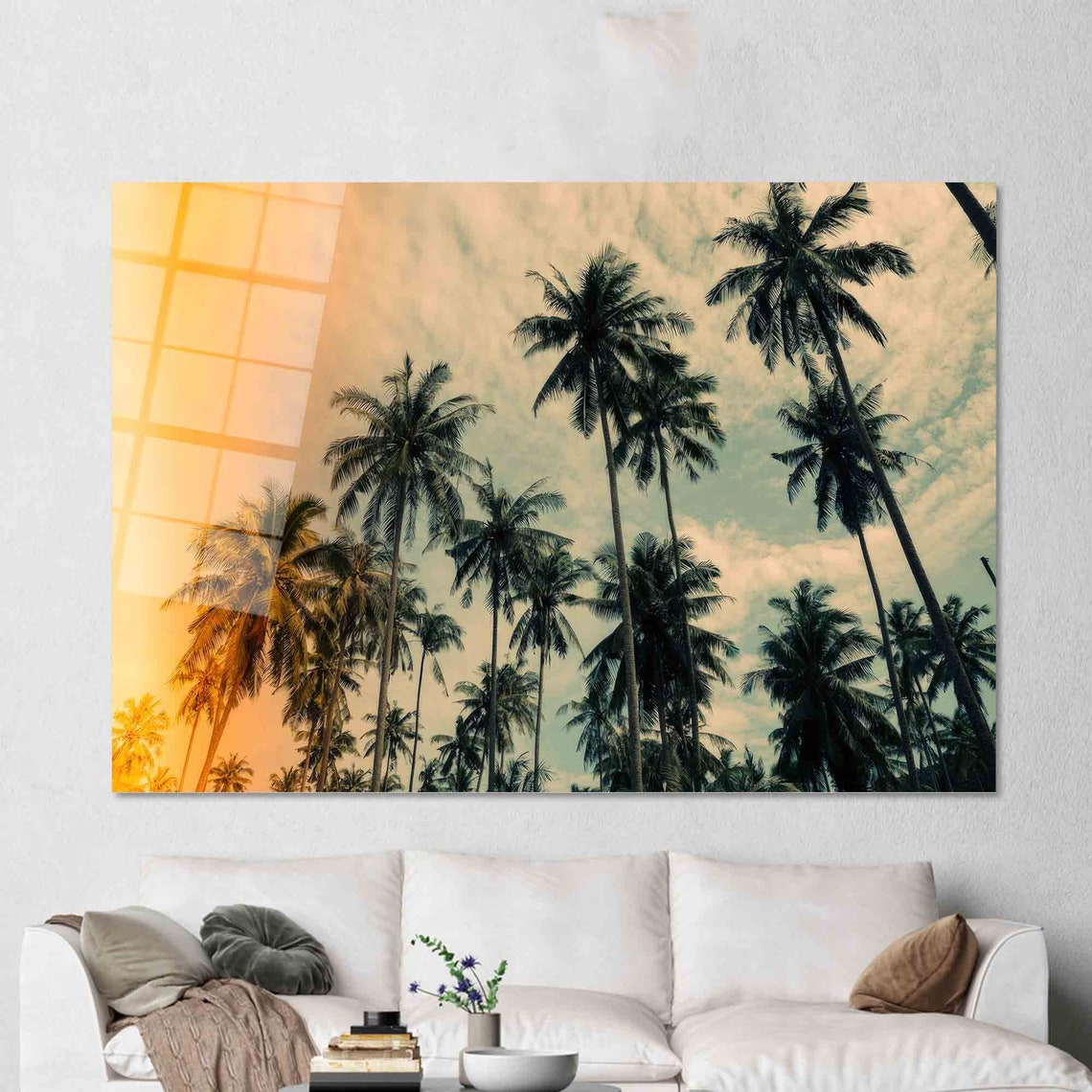 Palm Trees Silhouette Tropical Sunset Sky Exotic Beach Nature Poster - Image 2