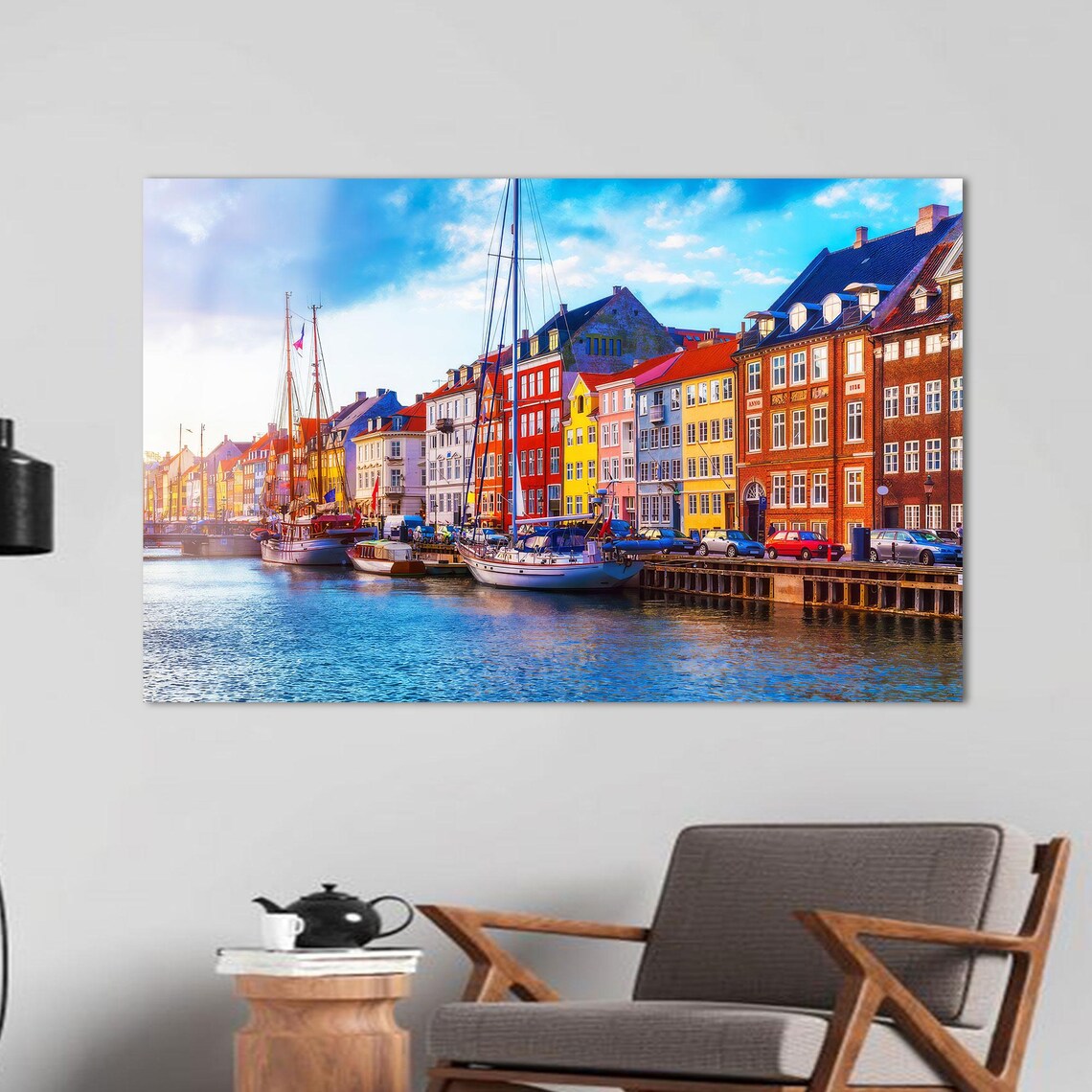 Colorful Nyhavn Harbor Waterfront Scene Copenhagen Denmark Poster - Image 2