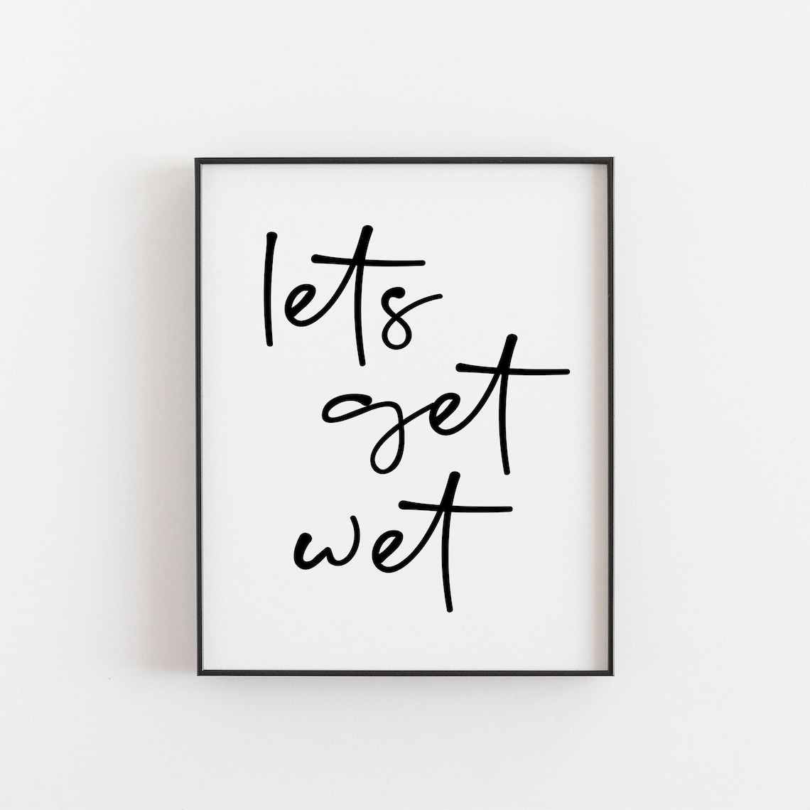 Lets Get Wet Poster, Fun Beach Bathroom Decor