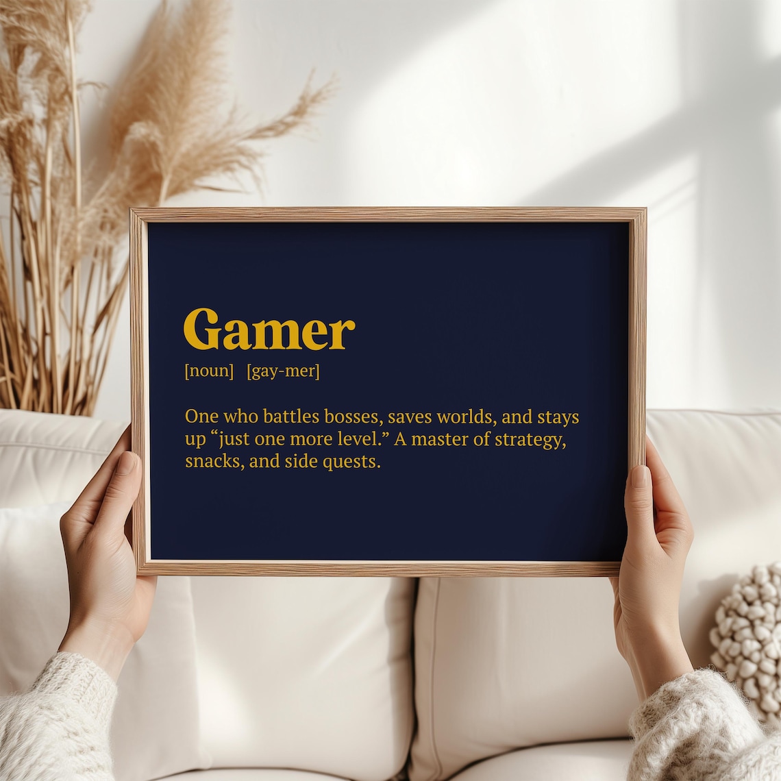 Gamer Definition Poster, Funny Retro Gaming Typography