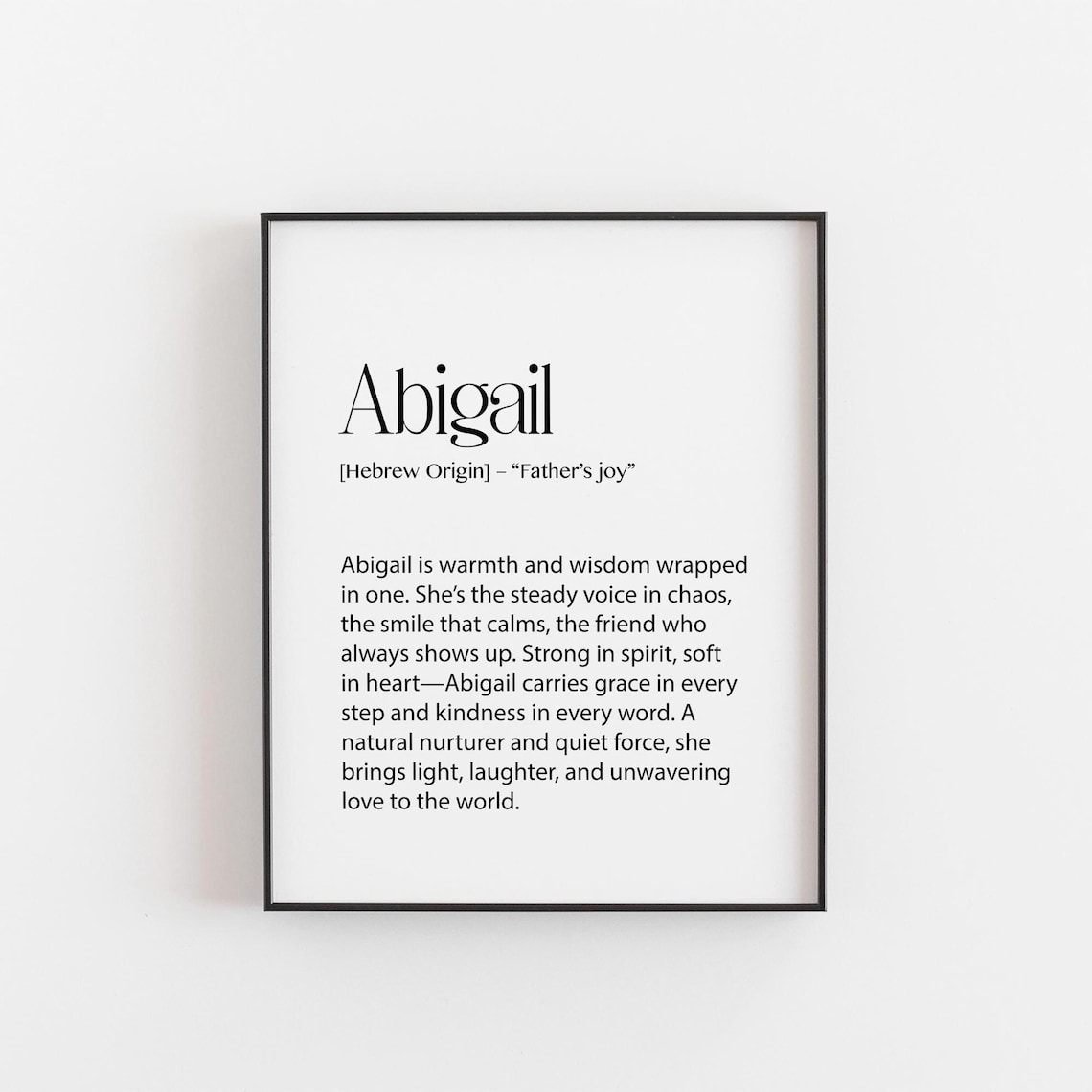Abigail Name Meaning Art Print, Minimalist Decor