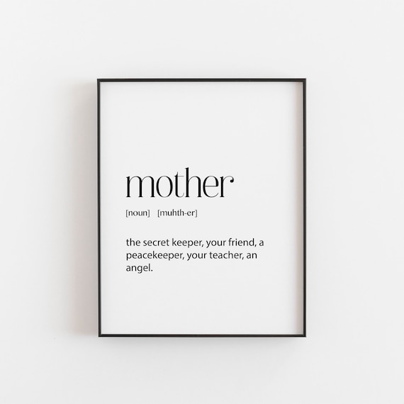 Mother Definition Quote Secret Keeper Friend Angel Gift Poster