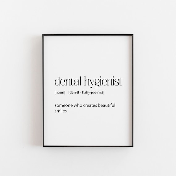Dental Hygienist Definition Minimalist Typography Smile Gift Poster