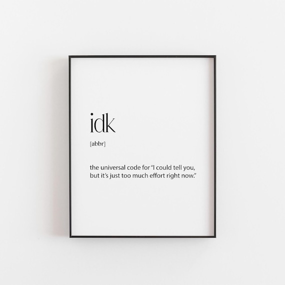Teenager Room Dictionary Art Print, Gift For Him