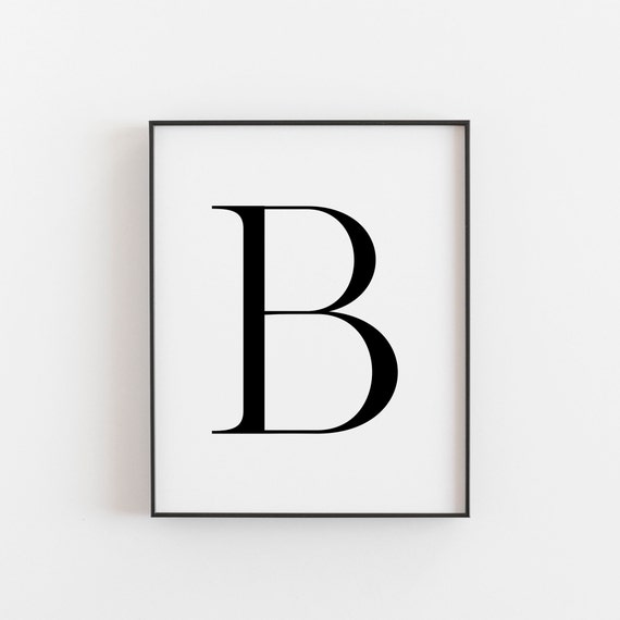 Capital B Minimalist Poster Print, Modern Wall Decor