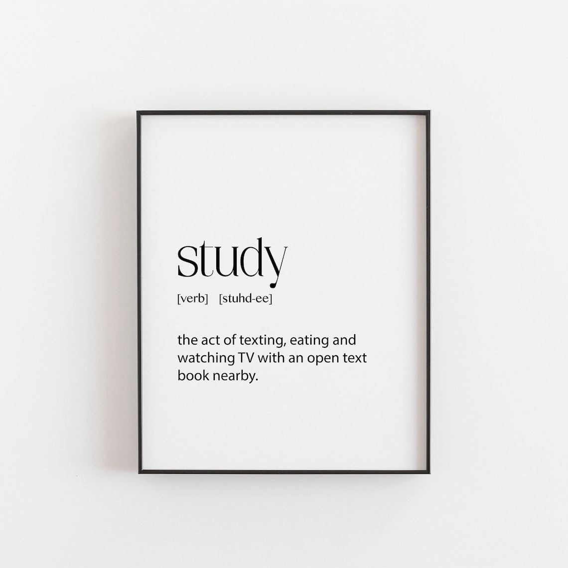 Teenager Gifts Study Definition Dorm Decor, Wall Art Print