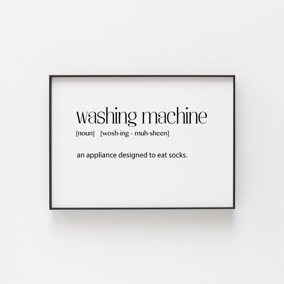 Washing Machine Definition Funny Sock Eater Laundry Art Poster