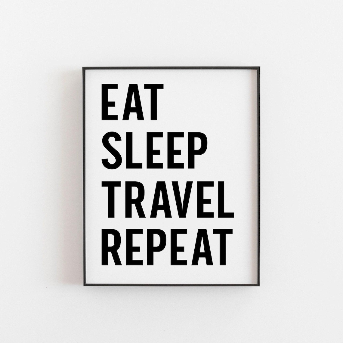 Eat Sleep Travel Repeat Quote Adventure Art Print