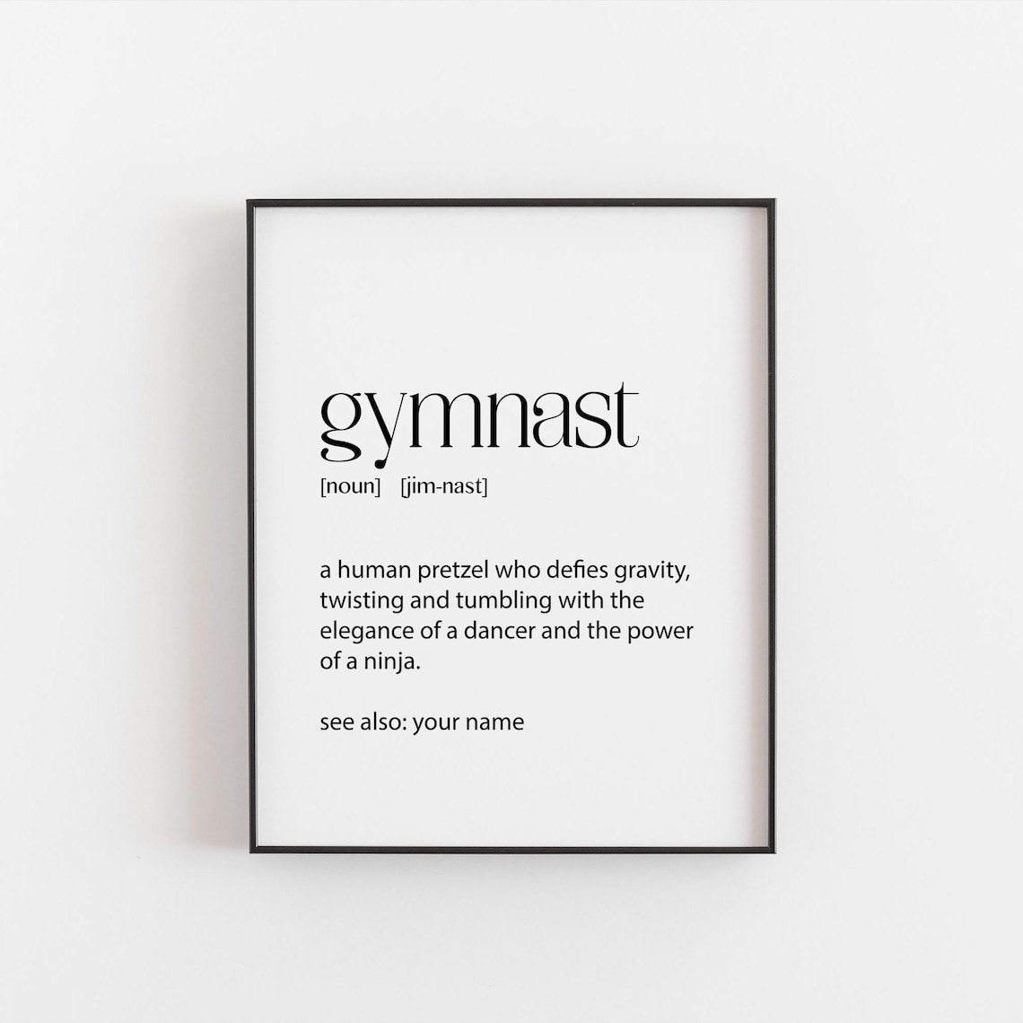 Personalised Gymnast Print, Kids Room Decor