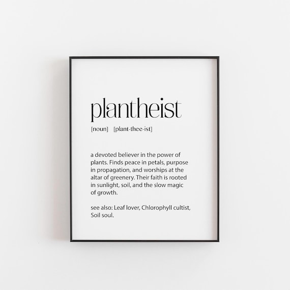 Plantheist Definition Poster Plant Lover Dictionary Quote Leaf Green Thumb Gift