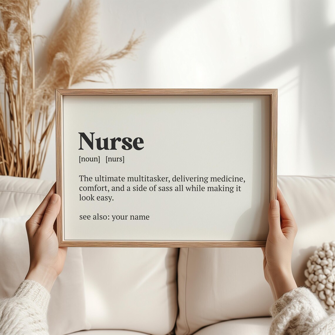 Personalized Nurse Definition Art Print, Minimalist