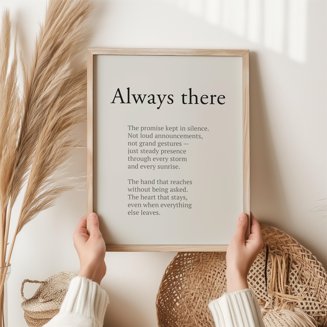 Always There Quote Art Print, Minimal Typography