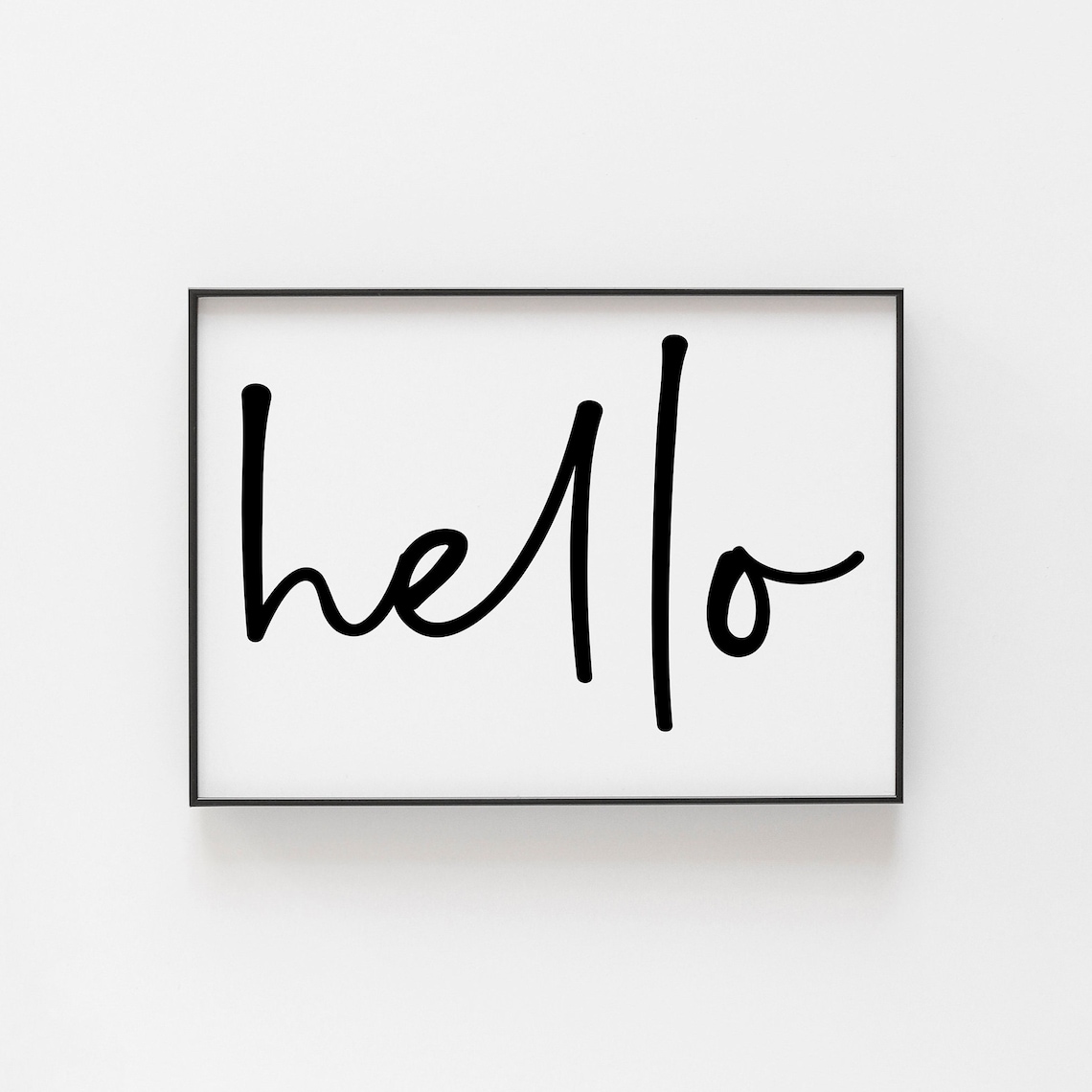 Hello Welcome Sign Art Print, Bold Black And White