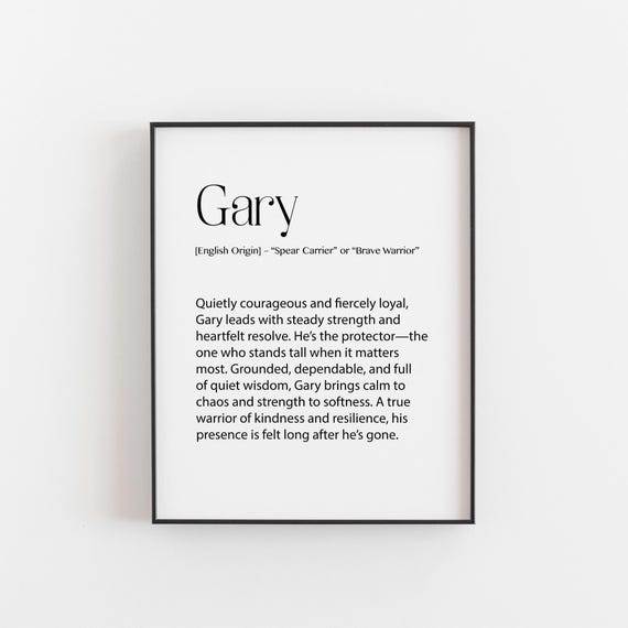 Gary Name Meaning Print, Masculine Nursery Decor