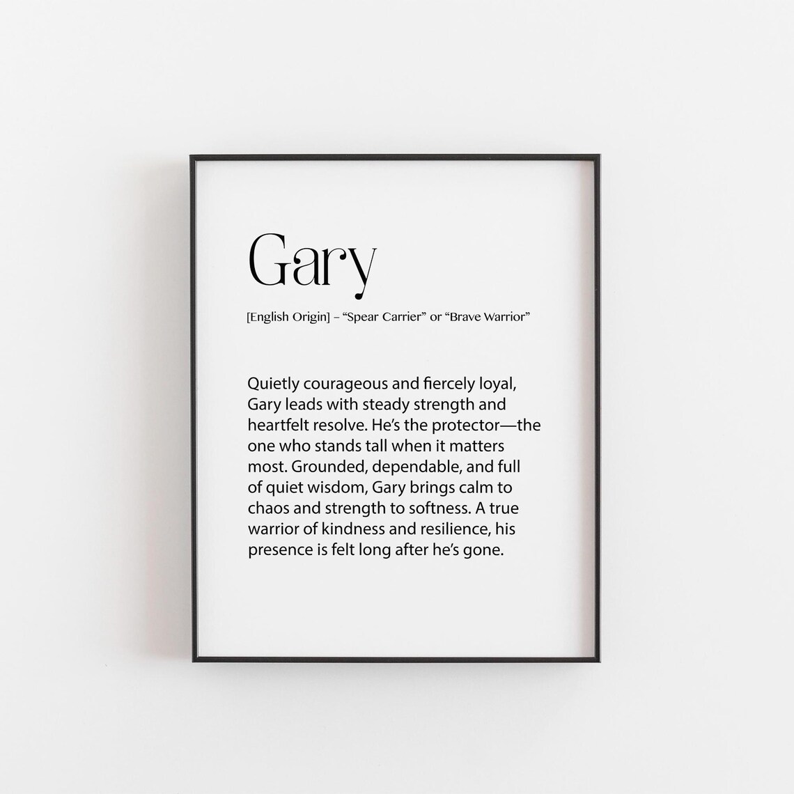 Gary Name Meaning Print, Masculine Nursery Decor