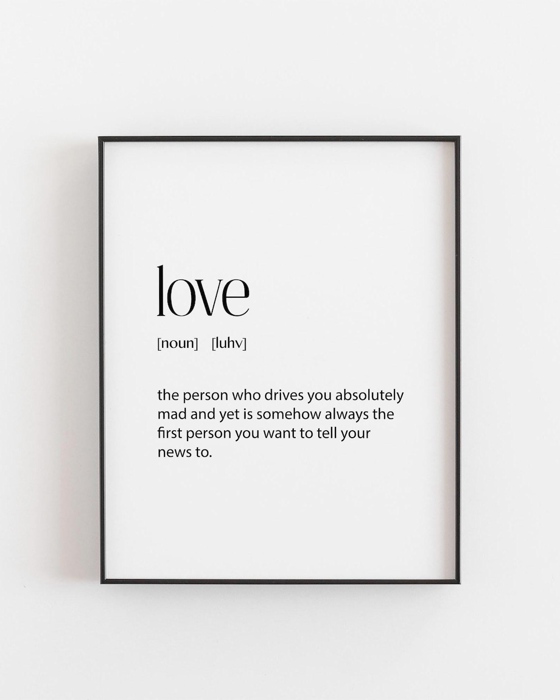 Love Definition, Funny Gift for Her, Art Print