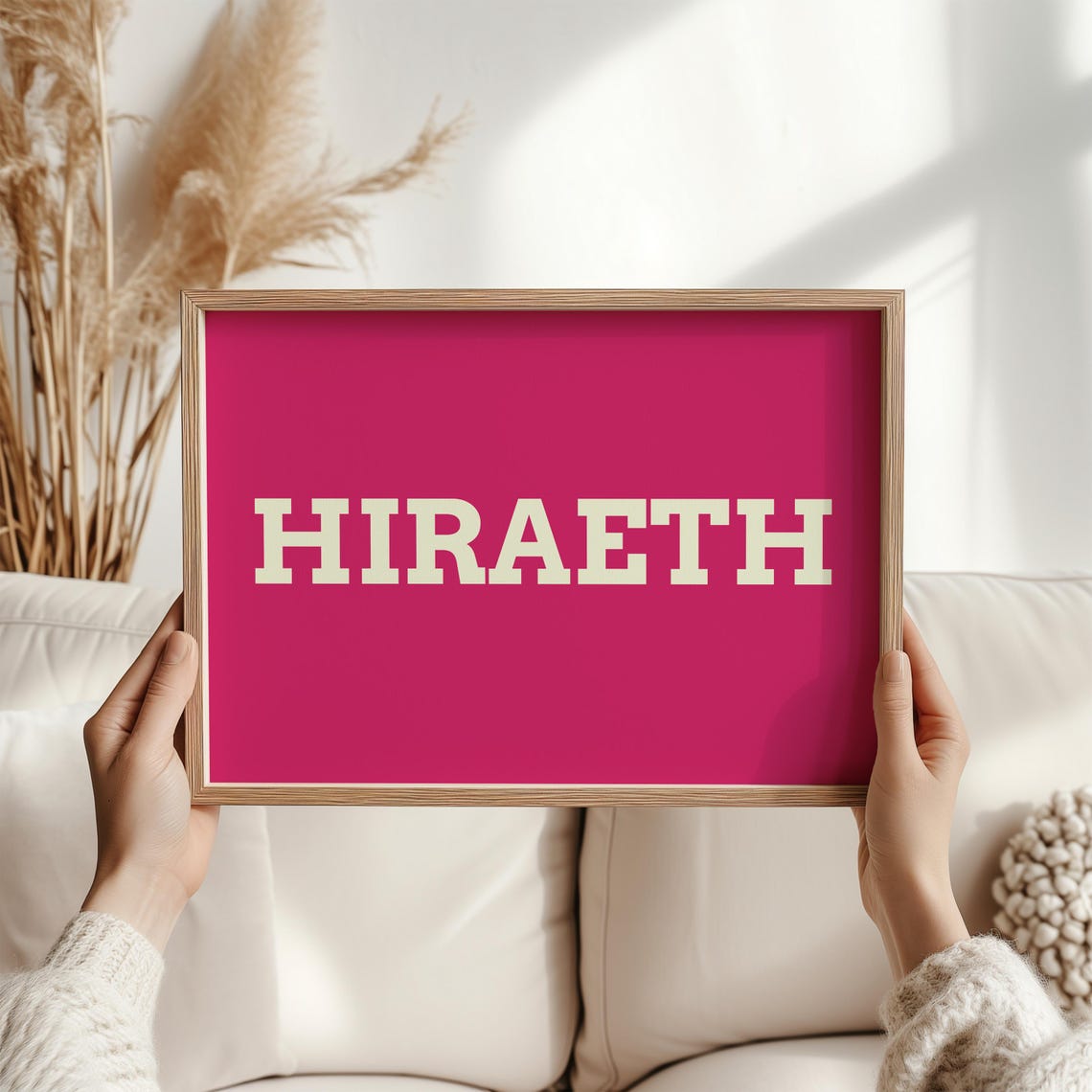 Hiraeth Welsh Word Print Bold Black Serif Minimal Typography Decor - Image 5