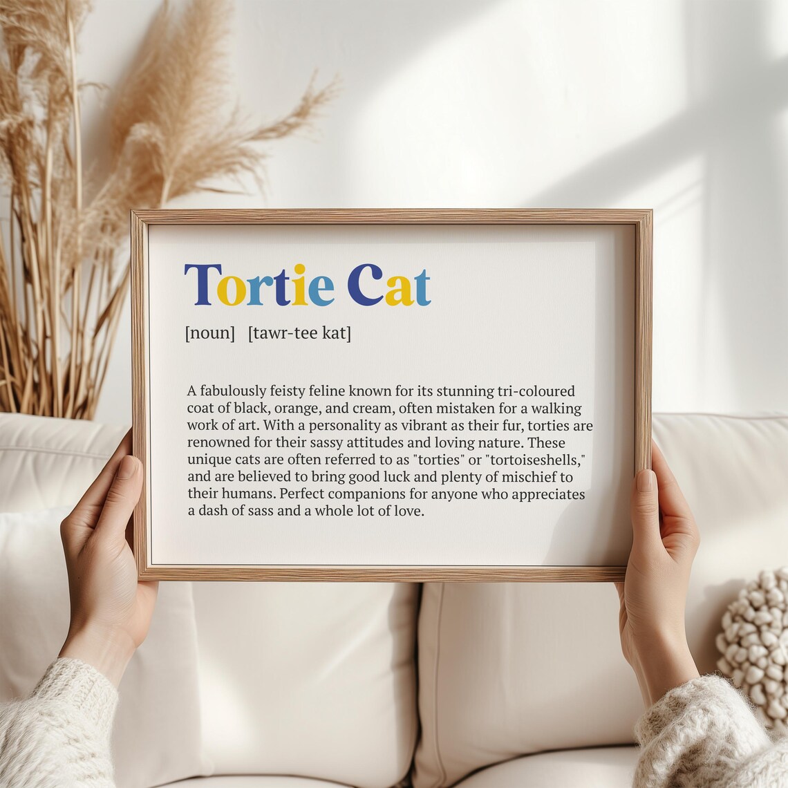 Tortie Cat Definition, Quirky Cat Lover Art Print - Image 3