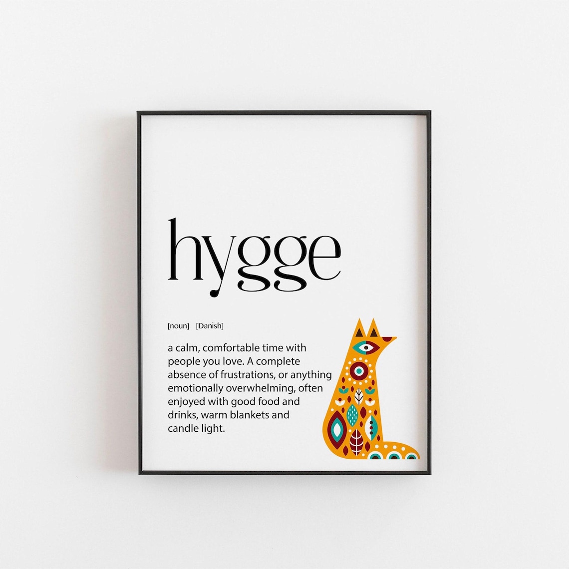 Hygge Print Definition, Scandinavian Minimalist Art