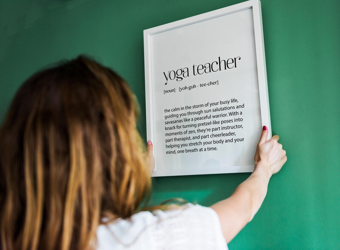 Yoga Teacher Dictionary Art Print, Studio Decor