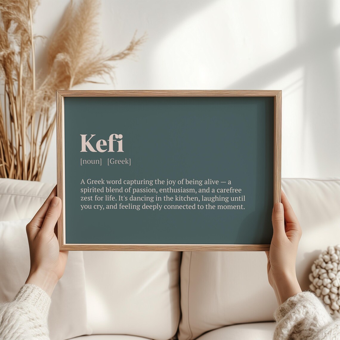 Kefi Definition Greek Joy Word Art, Travel Poster