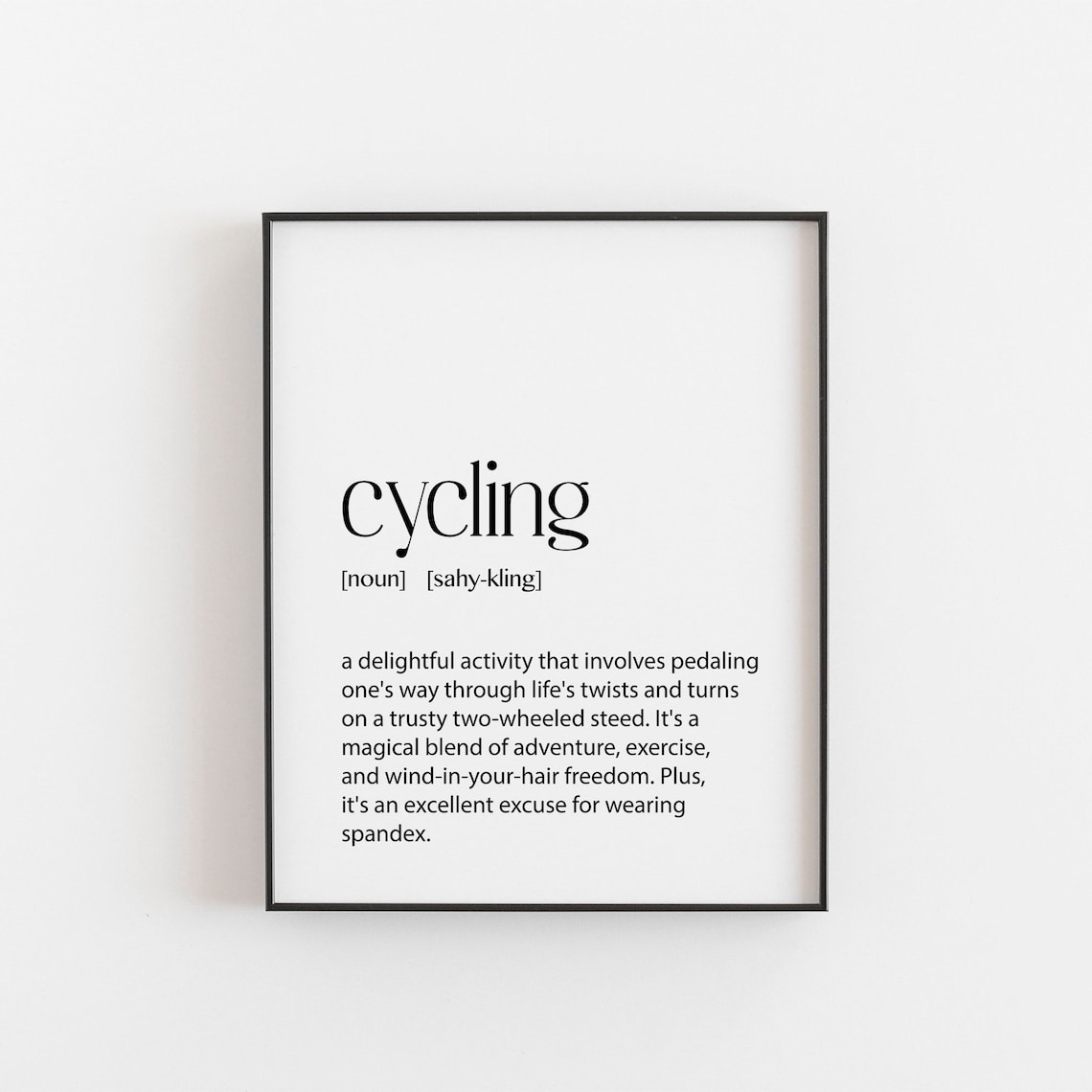 Cyclist Definition Bike Rider Art Print, Teen Room