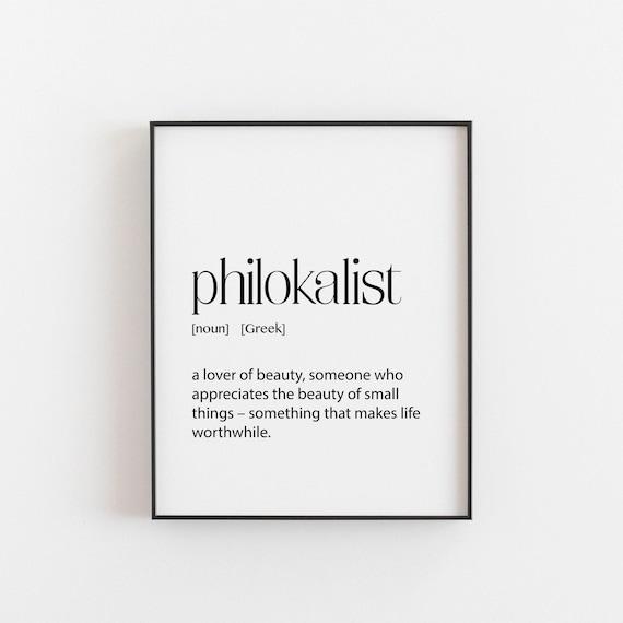 Greek Art Philokalist Definition Poster