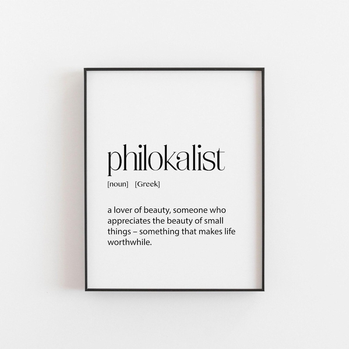 Greek Art Philokalist Definition Poster