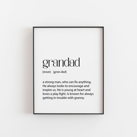 Grandad Gift Definition Christmas Art Print