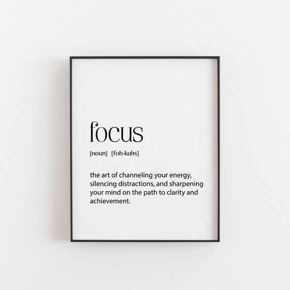 Focus Definition Motivational Wall Art, Office Decor