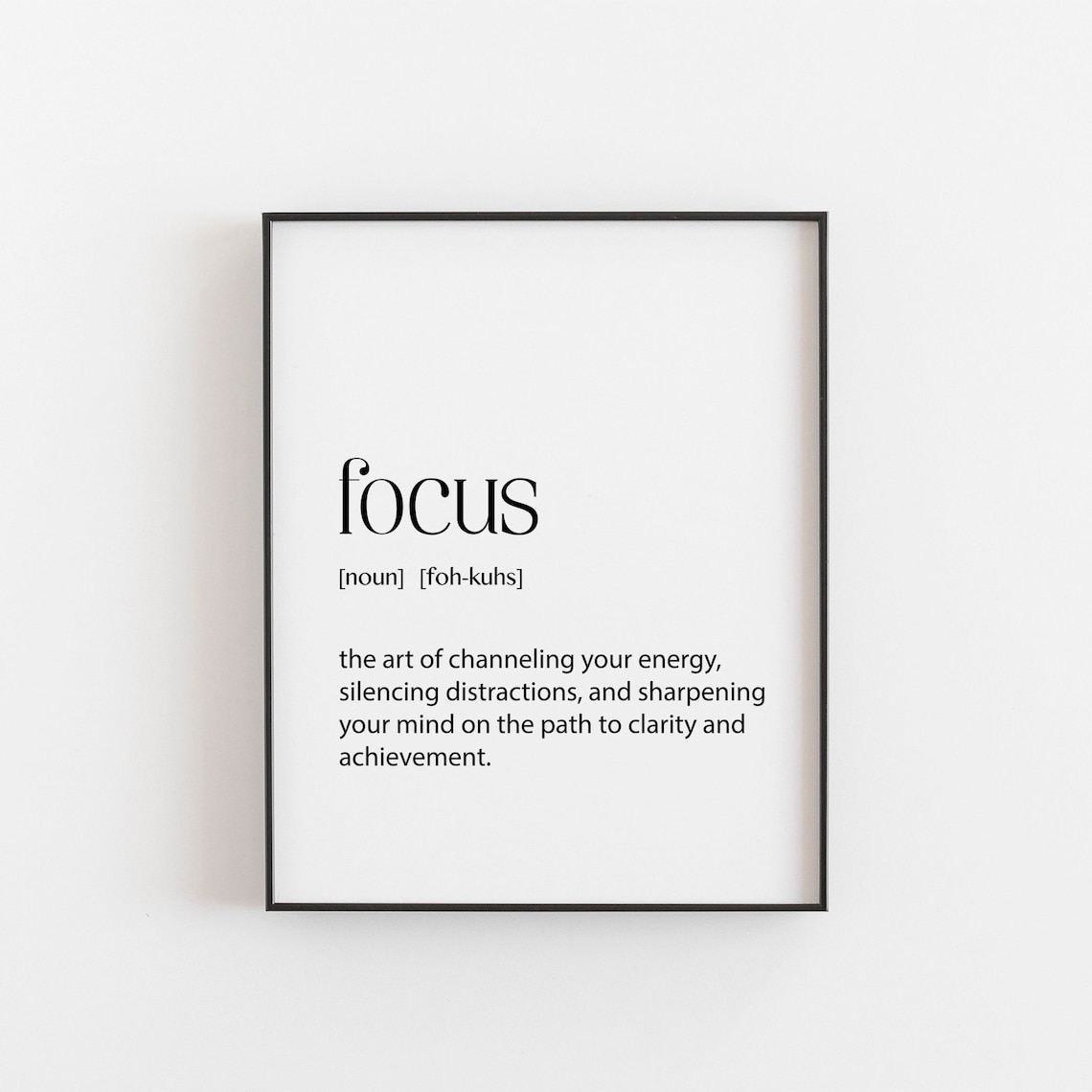 Focus Definition Motivational Wall Art, Office Decor