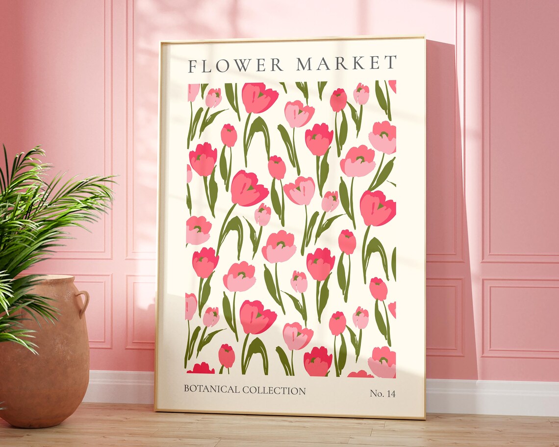 Flower Market Tulip Modern Abstract Art Print